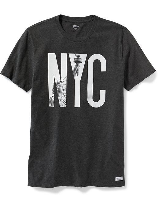 Old Navy Mens New York-graphic Tee For Men Black Size S