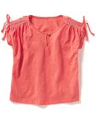 Old Navy Boxy Dolman Sleeve Tee - Bright Coral