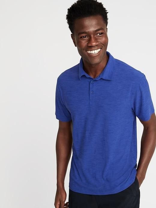 Ultra-soft Breathe On Go-dry Built-in Flex Polo For Men