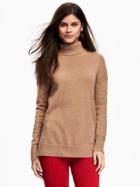 Old Navy Relaxed Hi Lo Turtleneck Pullover For Women - Camel