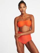 Old Navy Womens Ruched Bandeau Swim Top For Women Orange You Glad Size L