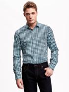 Old Navy Slim Fit Non Iron Signature Shirt For Men - Navy Crockett