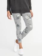 Old Navy Womens Printed Jersey Leggings For Women Gray Floral Print Size Xs