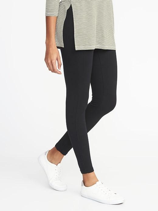 Old Navy Womens Jersey Elastic-waist Leggings For Women Black Size Xs