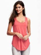 Old Navy Relaxed Curved Hem Scoop Neck Tank For Women - Coral Tropics