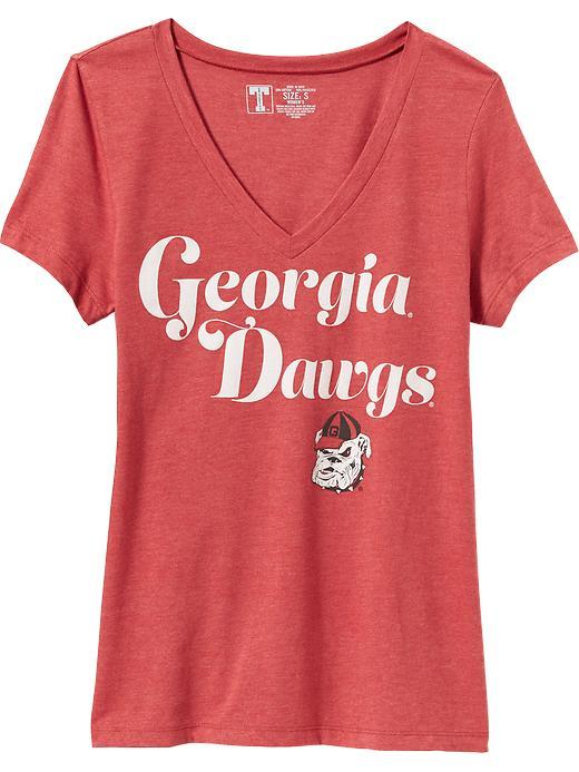 Old Navy Womens College Team V Neck Tee Size L - University Of Georgia