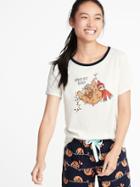 Old Navy Womens Everywear Holiday-graphic Tee For Women Hang Out Ready Size M