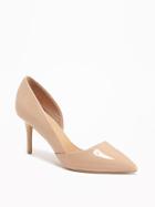Old Navy Faux Patent Dorsay Pumps For Women - Nude