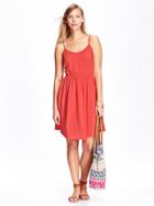 Old Navy Womens Poplin Cami Dresses Size L Tall - Heirloom Tomatoes