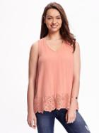 Old Navy Peplum Lace Tank For Women - Coral Blush