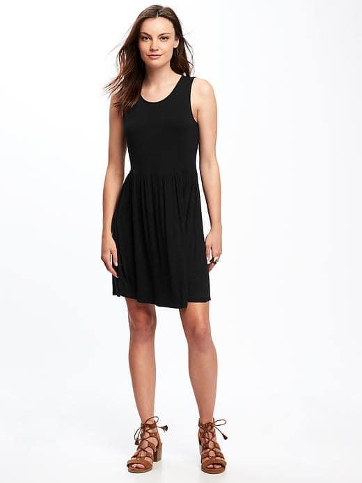 Old Navy Fit & Flare Jersey Knit Dress For Women - Black