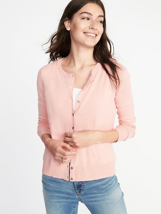 Old Navy Womens Classic Crew-neck Cardi For Women Fiji Pink Size S