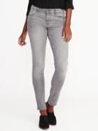 Old Navy Womens Mid-rise Curvy Skinny Gray Jeans For Women Silver Size 18