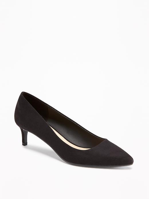 Old Navy Sueded Mid Heel Pumps For Women - Black