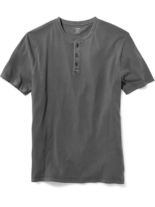 Old Navy Jersey Henley For Men - Dark Steel