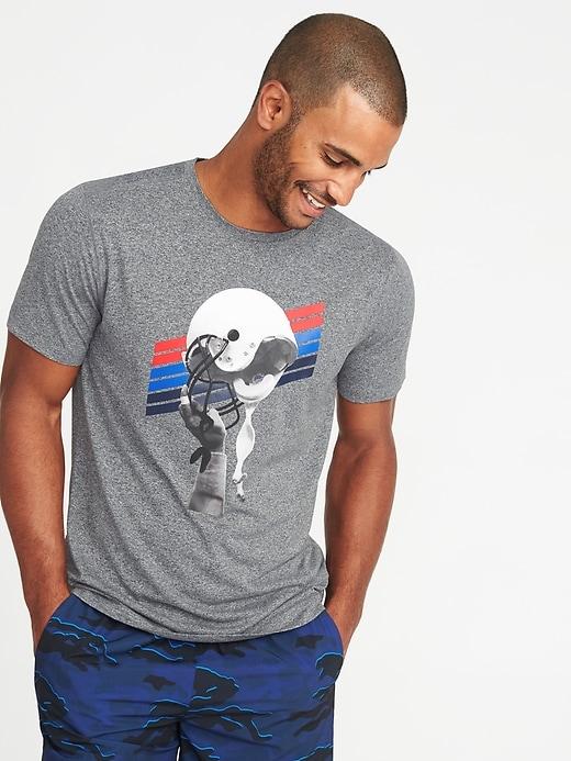 Old Navy Mens Graphic Go-dry Eco Performance Tee For Men Football Helmet Size S