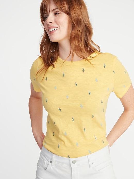 Everywear Printed Crew-neck Tee For Women