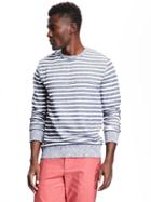 Old Navy Striped French Terry Sweatshirt For Men - Navy Stripe