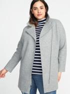 Old Navy Womens Plus-size Long Wool-blend Moto Coat Gray Size 3x