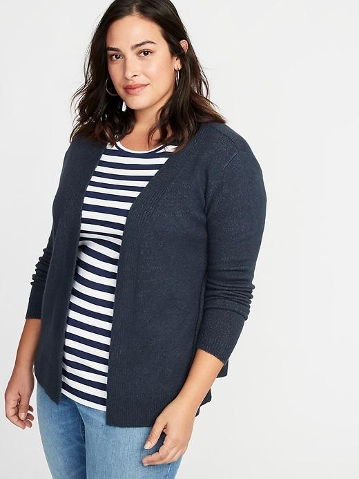 Old Navy Womens Soft-brushed Open-front Plus-size Sweater Navy Heather Size 4x