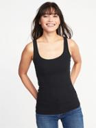 Old Navy Womens First-layer Fitted Rib-knit Tank For Women Black Size S