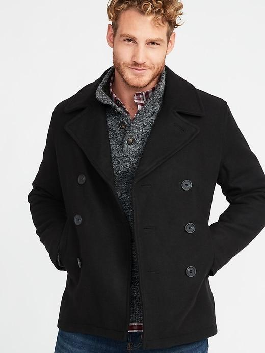 Old Navy Mens Soft-brushed Peacoat For Men Black Size Xs
