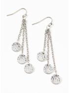 Old Navy Womens Hammered-disc Drop Earrings For Women Silver Size One Size