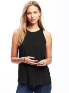 Old Navy Womens Relaxed High-neck Tank For Women Blackjack Size Xl