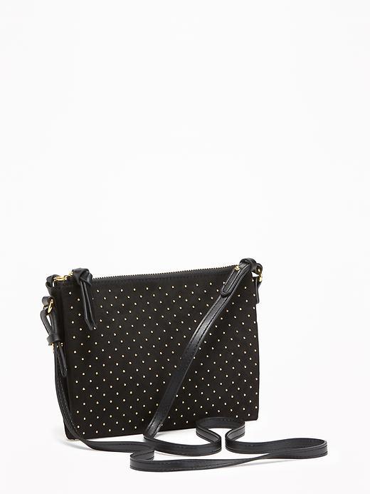 Old Navy Studded Double Zip Clutch For Women - Black