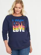 Old Navy Womens Relaxed Plus-size Graphic French-terry Sweatshirt Love Size 3x