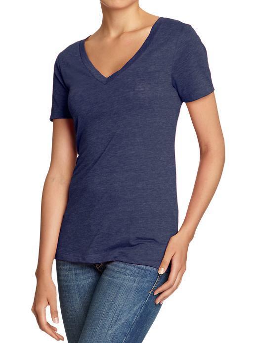 Old Navy Womens Vintage Style V Neck Tees - Dark Navy