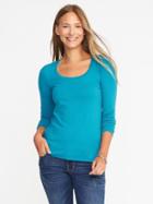 Old Navy Semi Fitted Classic Scoop Neck Tee - Oasis Lagoon