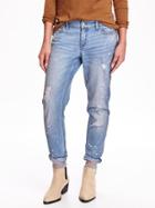 Old Navy Boyfriend Distressed Skinny Ankle Jeans - Blue Steel