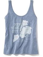 Old Navy City Graphic Tank For Women - True Blue Dusty