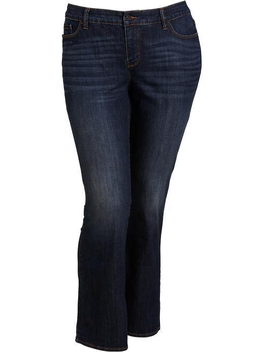 Old Navy Womens Plus Tummy Trimmer Boot Cut Jeans - Dark Wash