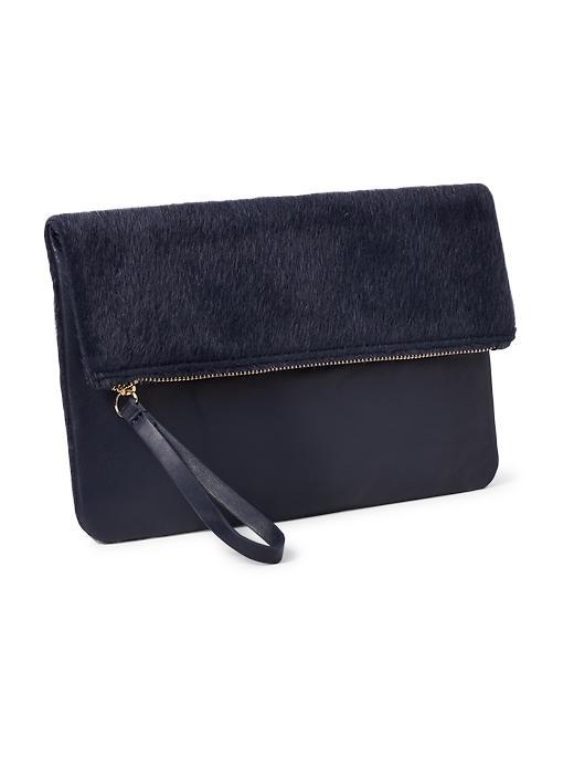 Old Navy Textured Fold Over Clutch Size One Size - Blue