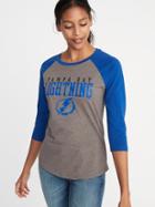 Old Navy Womens Nhl Team-graphic Raglan Tee For Women Tampa Bay Lightning Size Xs