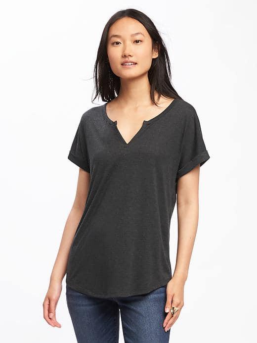 Old Navy Relaxed Rolled Cuff Tee For Women - I Think Olive