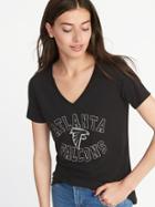 Old Navy Womens Nfl Team Graphic V-neck Tee For Women Falcons Size L