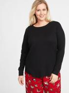Old Navy Womens Plus-size Thermal Crew-neck Top Black Size 1x