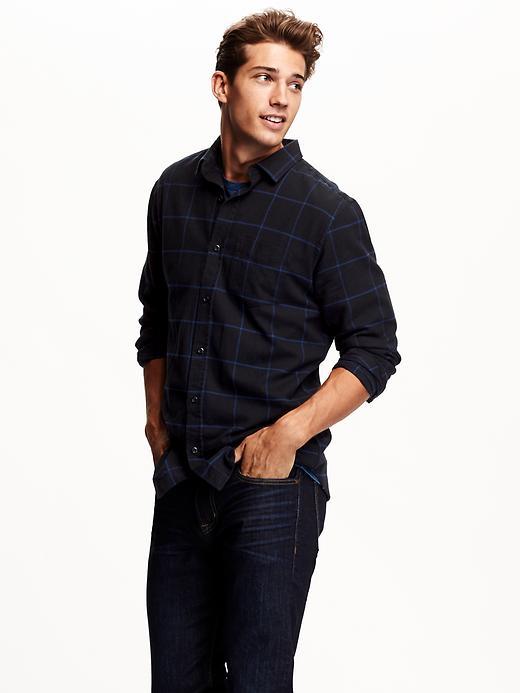 Old Navy Mens Slim Fit Plaid Flannel Shirt Size Xxl Big - Black Jack 3