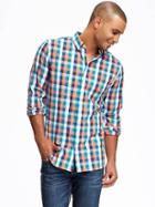 Old Navy Slim Fit Linen Blend Oxford Shirt For Men - Night Flight