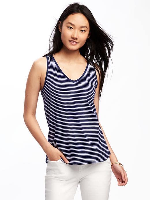 Old Navy Womens Everywear Striped Tank For Women Navy Stripe Size S