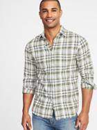 Old Navy Mens Slim-fit Linen-blend Shirt For Men Olive Through This Size Xxl