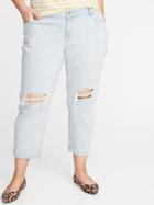 Mid-rise Boyfriend Straight Plus-size Distressed Jeans