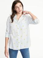 Old Navy Womens Relaxed Classic Banana-print Shirt For Women Bananas Size L