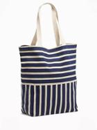 Old Navy Canvas Tote - Blue Stripe
