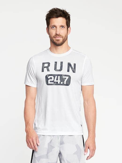 Old Navy Graphic Go Dry Performance Tee For Men - Bright White