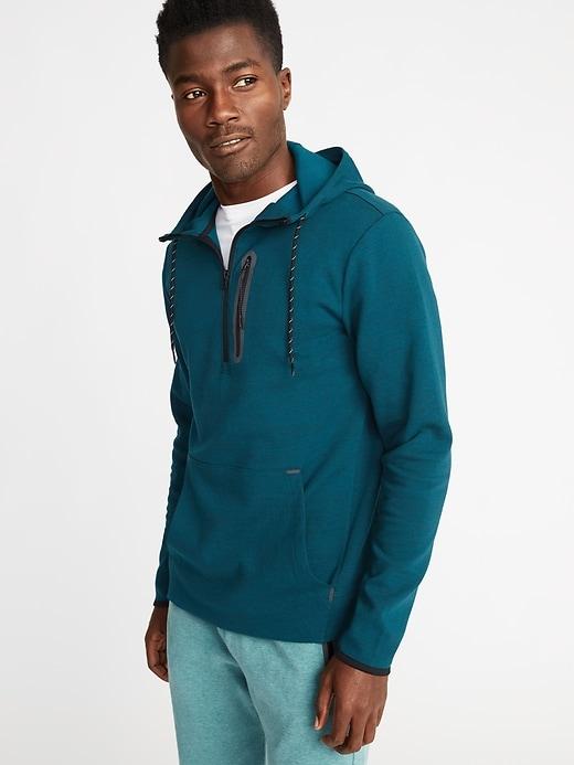 Old Navy Mens Dynamic Fleece 4-way-stretch 1/2-zip Hoodie For Men Galactic Size S