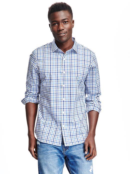 Old Navy Non Iron Regular Fit Shirts - Deep Space Blue
